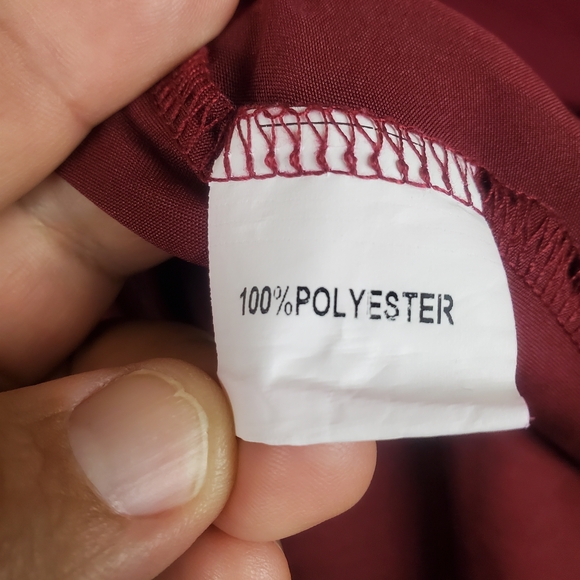 Oten Burgundy Wrap Dress Size L - Picture 7 of 7